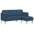 Sofa Sæt 2 stk. Blå Polyester