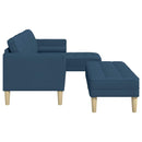 Sofa Sæt 2 stk. Blå Polyester