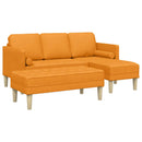 Sofa Sæt 2 stk. Mørk Gul Polyester