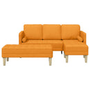 Sofa Sæt 2 stk. Mørk Gul Polyester