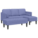 Sofa Sæt 2 stk. Jeans blå Polyester