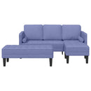 Sofa Sæt 2 stk. Jeans blå Polyester