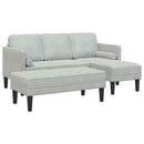 Sofa Sæt med pude 2 pcs Lysegrå Polyester