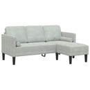 Sofa Sæt med pude 2 pcs Lysegrå Polyester