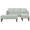 Sofa Sæt med pude 2 pcs Lysegrå Polyester