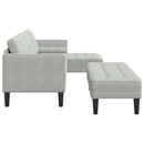 Sofa Sæt med pude 2 pcs Lysegrå Polyester