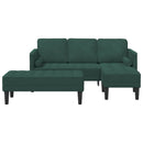 Sofa Sæt med pude 2 pcs Mørkegrøn Polyester