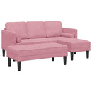 Sofa Sæt 2 stk. Lyserød Polyester