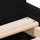 Sengestel med skuffe Sort eg 193 x 78 x 50 cm Konstrueret træ