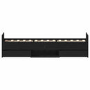 Sengestel med skuffe Sort eg 193 x 78 x 50 cm Konstrueret træ