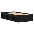 sengeramme 75x190 cm uden madras konstrueret træ sort eg
