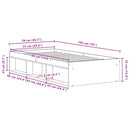 sengeramme 75x190 cm uden madras konstrueret træ sort eg