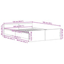 sengestel uden madras 140x190 cm konstrueret træ sort eg