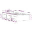 sengeramme 90x200 cm uden madras konstrueret træ sort eg