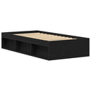 sengeramme 100x200 cm uden madras konstrueret træ sort eg