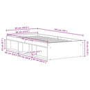sengeramme 90x190 cm uden madras konstrueret træ sort eg