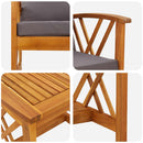 Havesofa Sæt med pude 3 pcs Olie Naturlig Massivt Akacietræ