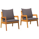 Have Stol med pude 2 Stk Olie Naturlig 65 x 59,5 x 72 cm