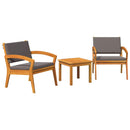 Bistrosæt med pude 3 pcs Brun Polyester