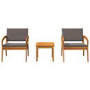 Bistrosæt med pude 3 pcs Brun Polyester