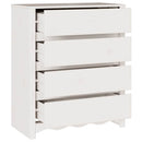 Skuffeskab Drammen Hvid 76,5 x 40 x 91 cm Massivt fyrretræ
