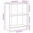 Bogskab Sort eg 60 x 24 x 76 cm Konstrueret træ
