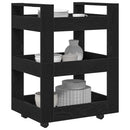 Køkkenvogn Sort eg 60 x 45 x 80 cm Konstrueret træ