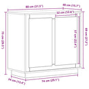 Sideboard Sort eg 80 x 40 x 75 cm Konstrueret træ