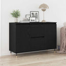 Sideboard med skuffe Sort eg 101,5 x 35 x 70 cm Konstrueret træ