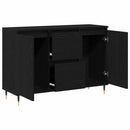 Sideboard med skuffe Sort eg 101,5 x 35 x 70 cm Konstrueret træ