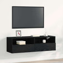 TV vægskab 100 x 30 x 30 cm Sort eg Konstrueret træ