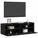 TV vægskab 100 x 30 x 30 cm Sort eg Konstrueret træ