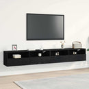 TV vægskab 2 pcs Sort eg 100 x 30 x 30 cm Konstrueret træ