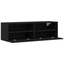 TV vægskab 2 pcs Sort eg 100 x 30 x 30 cm Konstrueret træ