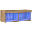 TV-møbelsæt med LED artisan eg 80 x 30 x 30 cm Konstrueret træ
