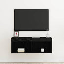 TV-møbelsæt med LED Sort eg 80 x 30 x 30 cm Konstrueret træ