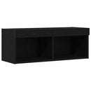 TV-møbelsæt med LED Sort eg 80 x 30 x 30 cm Konstrueret træ