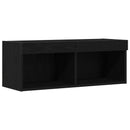 TV-møbelsæt med LED Sort eg 80 x 30 x 30 cm Konstrueret træ