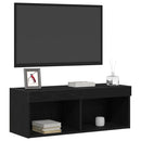 TV-møbelsæt med LED Sort eg 80 x 30 x 30 cm Konstrueret træ