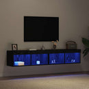 TV-møbelsæt 2 pcs Sort eg 80 x 30 x 30 cm Konstrueret træ