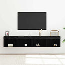 TV-møbelsæt 2 pcs Sort eg 80 x 30 x 30 cm Konstrueret træ