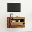TV vægskab med LED Gammelt træ 60 x 30 x 40 cm Konstrueret træ