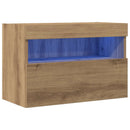 TV vægskab med LED artisan eg 60 x 30 x 40 cm Konstrueret træ