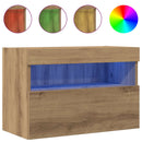 TV vægskab med LED artisan eg 60 x 30 x 40 cm Konstrueret træ