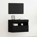 TV vægskab med LED Sort eg 60 x 30 x 40 cm Konstrueret træ