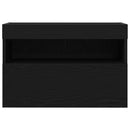 TV vægskab med LED Sort eg 60 x 30 x 40 cm Konstrueret træ