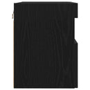 TV vægskab med LED Sort eg 60 x 30 x 40 cm Konstrueret træ