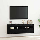 TV vægskab 2 pcs Sort eg 60 x 30 x 40 cm Konstrueret træ