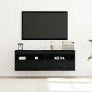 TV vægskab 2 pcs Sort eg 60 x 30 x 40 cm Konstrueret træ