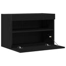 TV vægskab 2 pcs Sort eg 60 x 30 x 40 cm Konstrueret træ